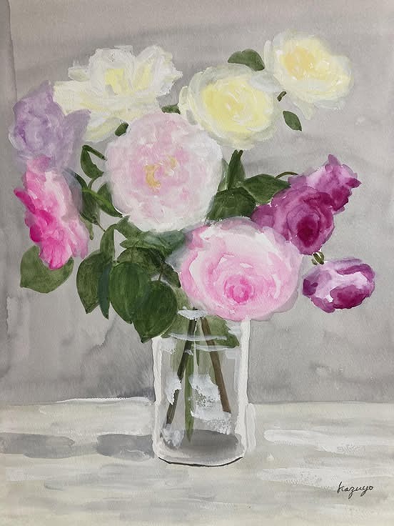 ガッシュで描く花の水彩画教室